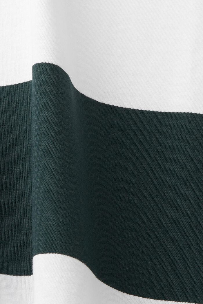 Long-sleeved polo shirt with stripes, DARK TEAL GREEN, detail image number 4