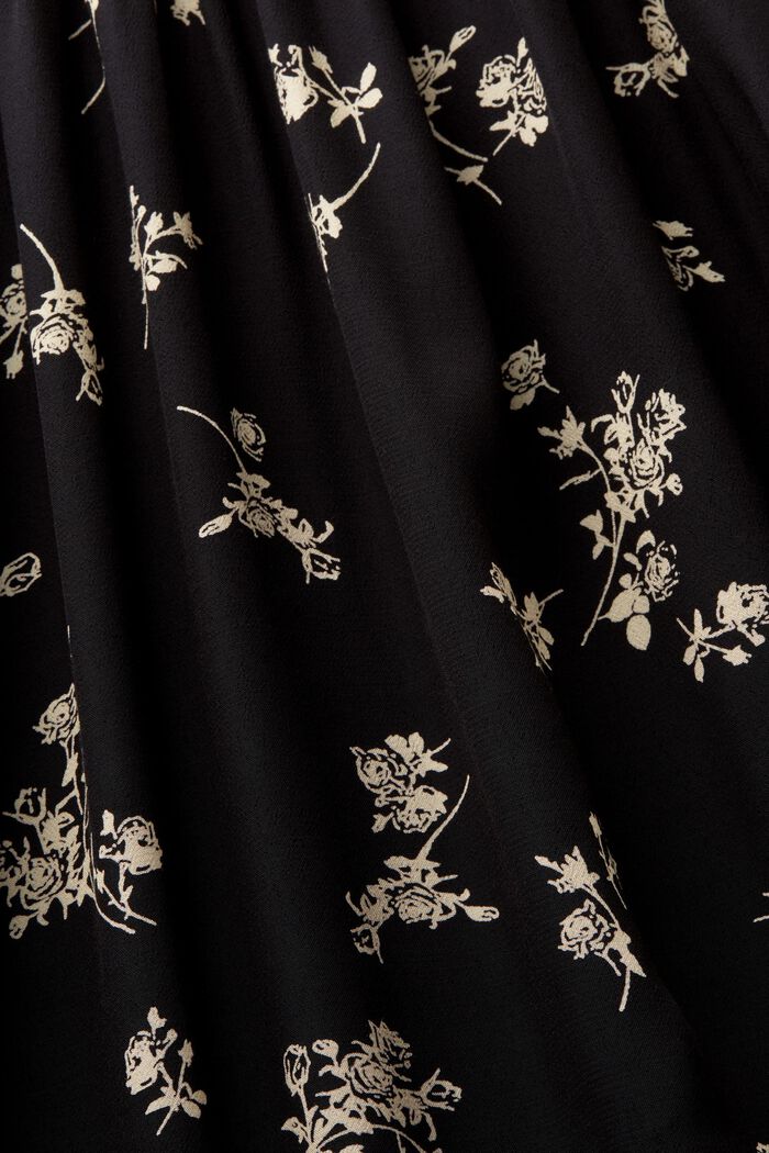 Printed Crêpe Midi Dress, BLACK, detail image number 4