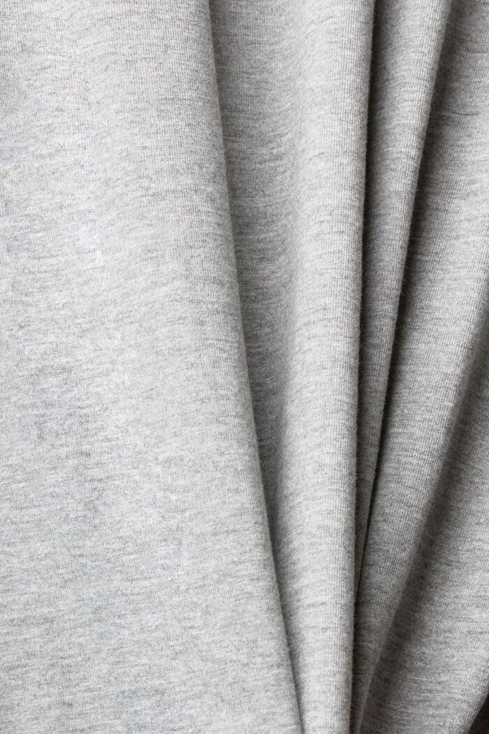 Jersey long sleeve top with small logo print, MEDIUM GREY, detail image number 5