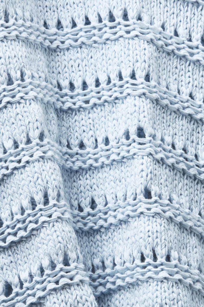 Open-Knit Sweater, LIGHT BLUE, detail image number 4