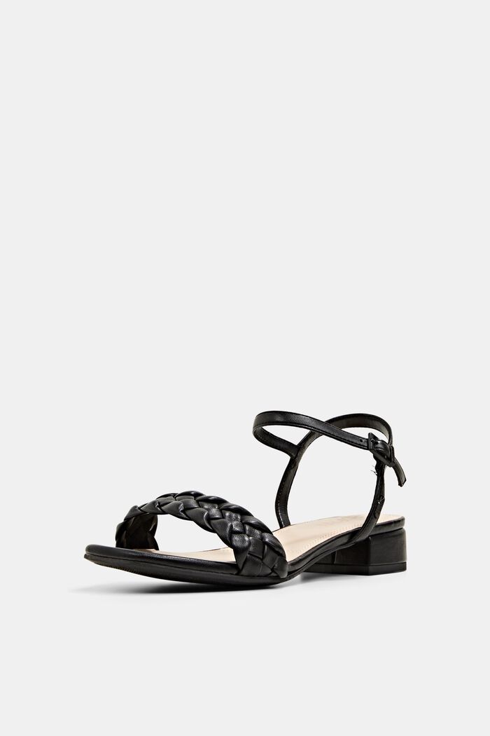Sandals with braided straps, BLACK, detail image number 2