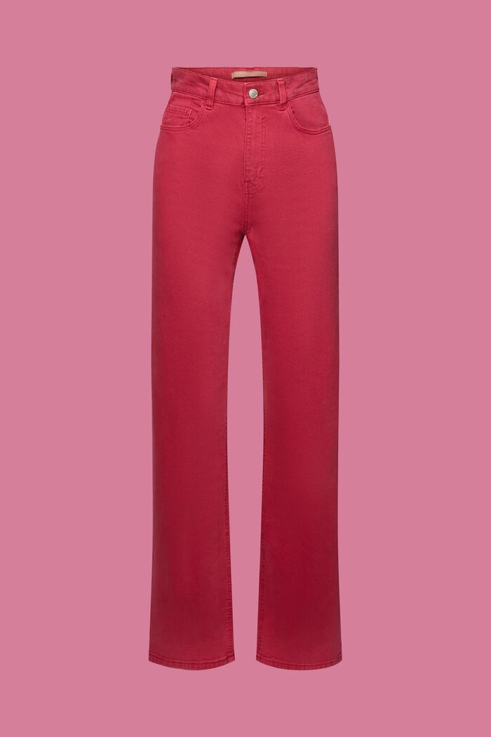 High-rise straight leg trousers, DARK PINK, detail image number 6