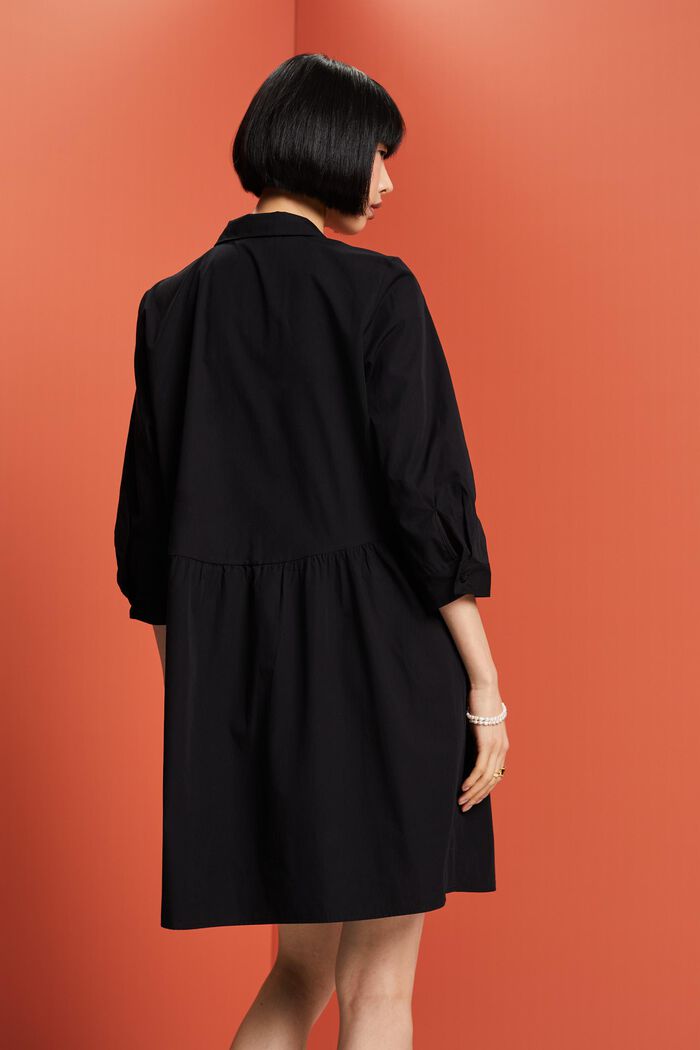 Organic Cotton A-Line Dress, BLACK, detail image number 3