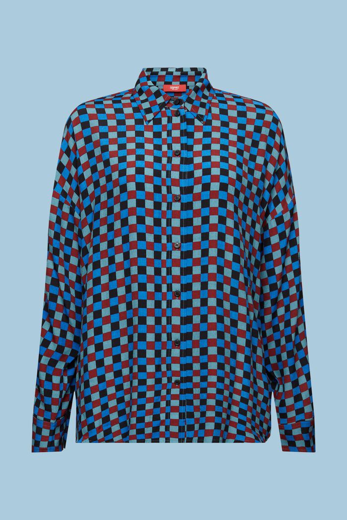 Printed Button Down Shirt, BRIGHT BLUE, detail image number 5