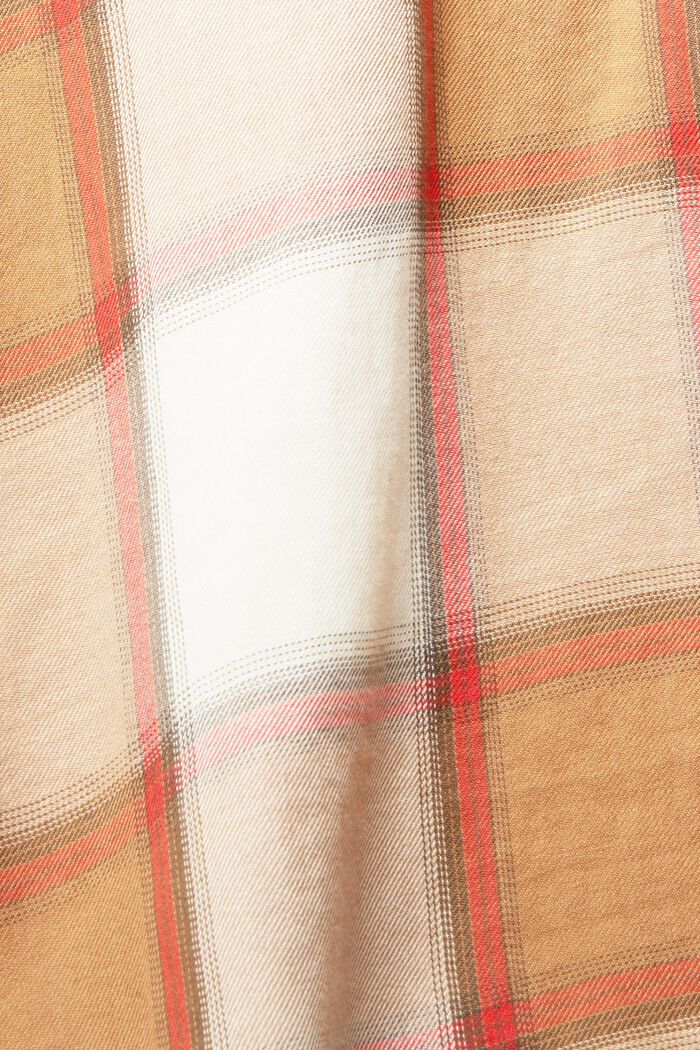 Checked cotton blouse, LIGHT TAUPE, detail image number 4