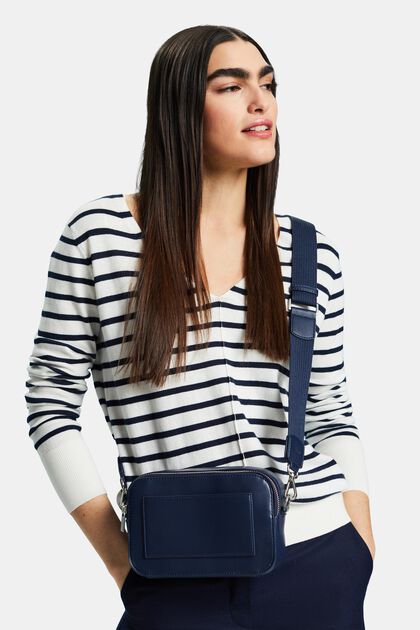 Striped Cotton V-Neck Sweater