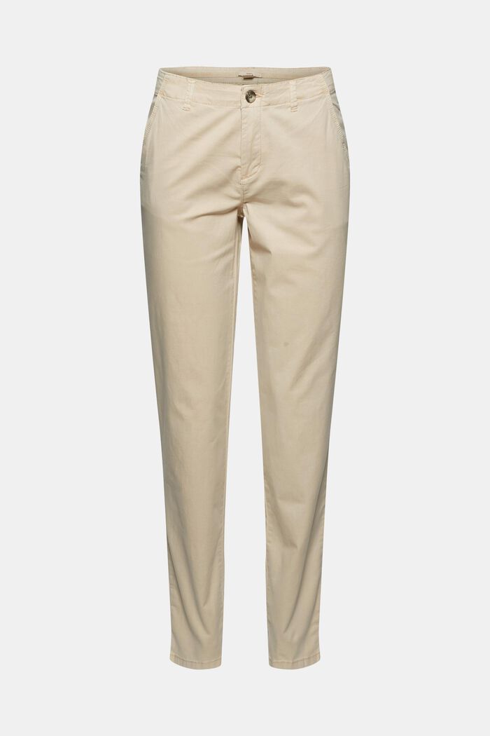 Stretch chinos containing pima organic cotton, BEIGE, detail image number 7