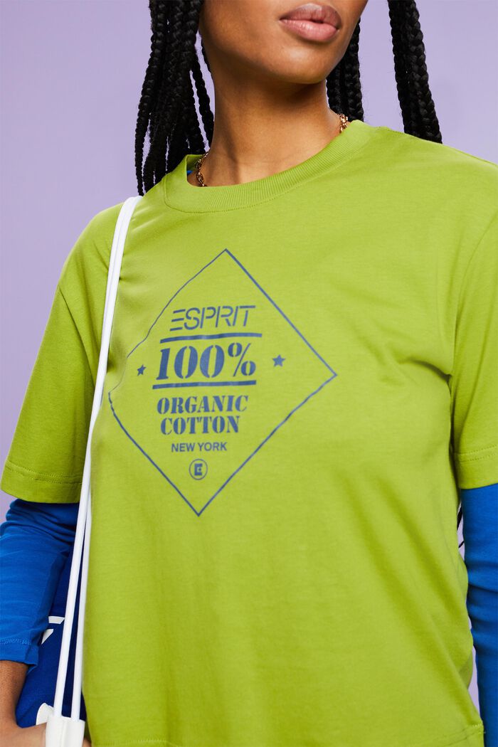 Organic Cotton Printed T-Shirt, LEAF GREEN, detail image number 3