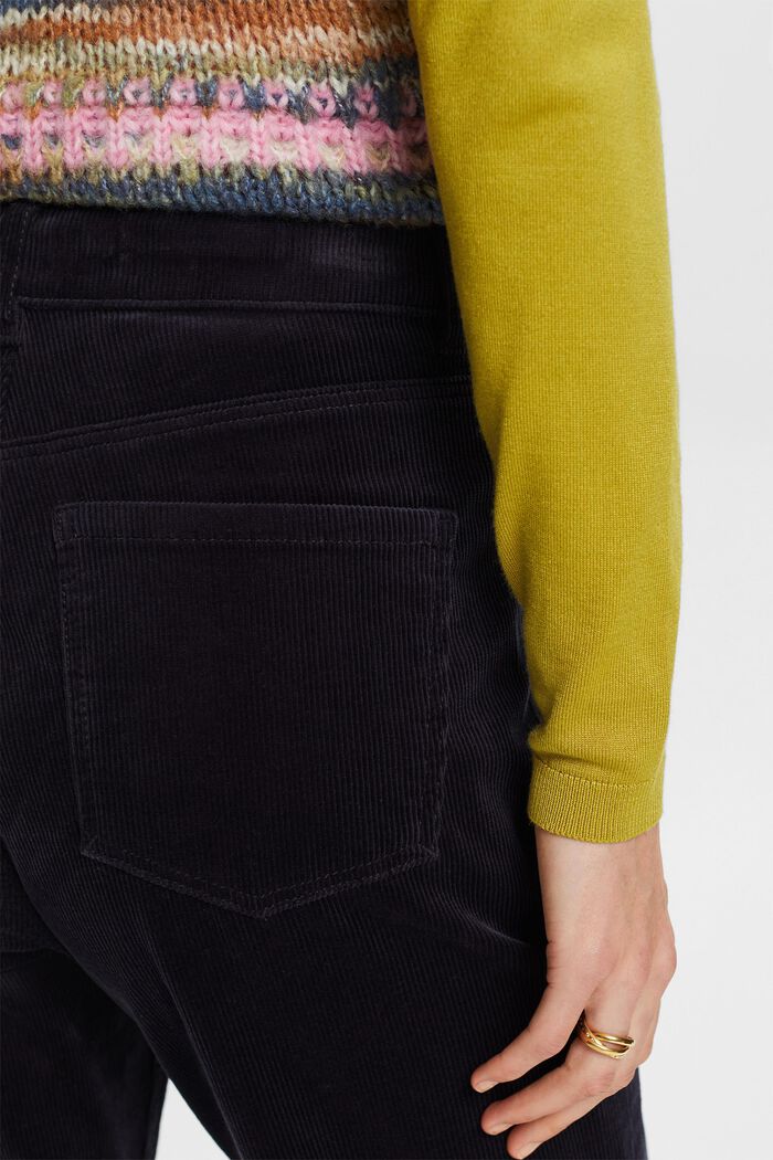 High-Rise Straight Fit Corduroy Trousers, NAVY, detail image number 2