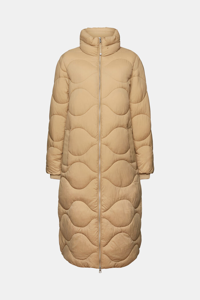 Quilted Coat, KHAKI BEIGE, detail image number 7