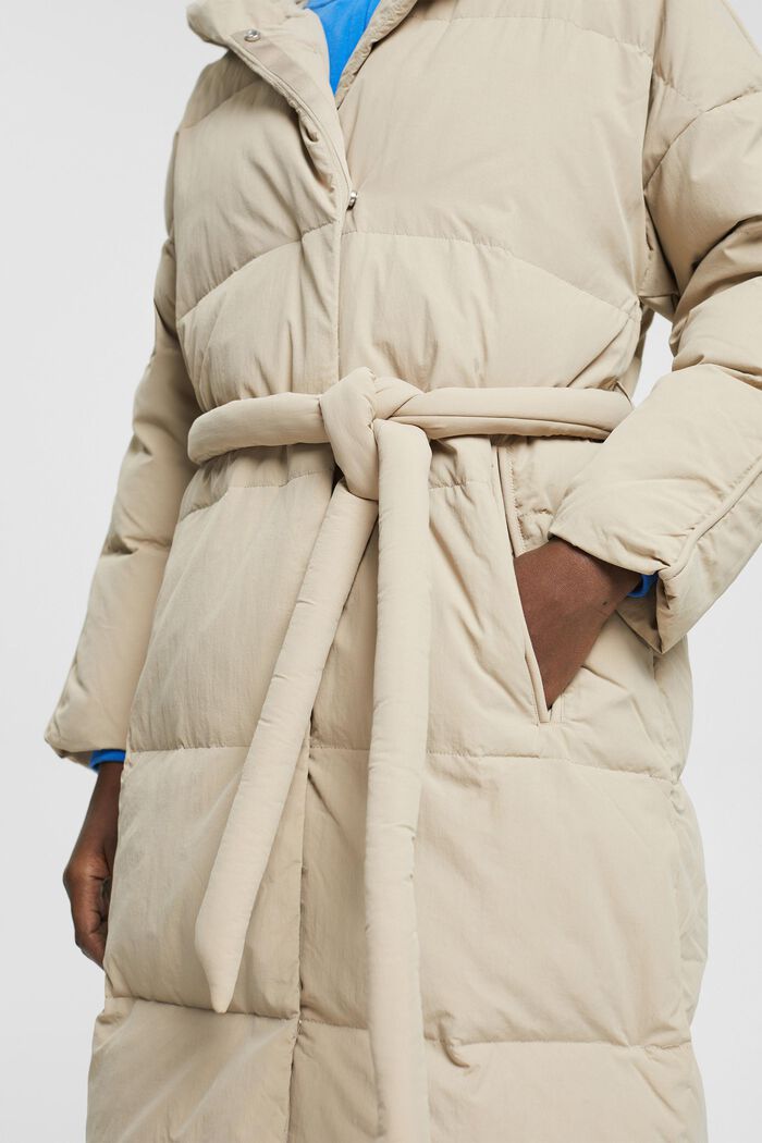 Long puffer coat, LIGHT TAUPE, detail image number 3