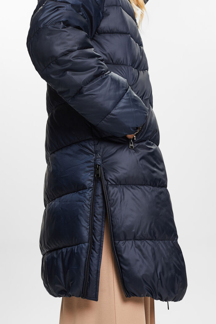 Recycled: puffer coat with a hood, NAVY, detail image number 4