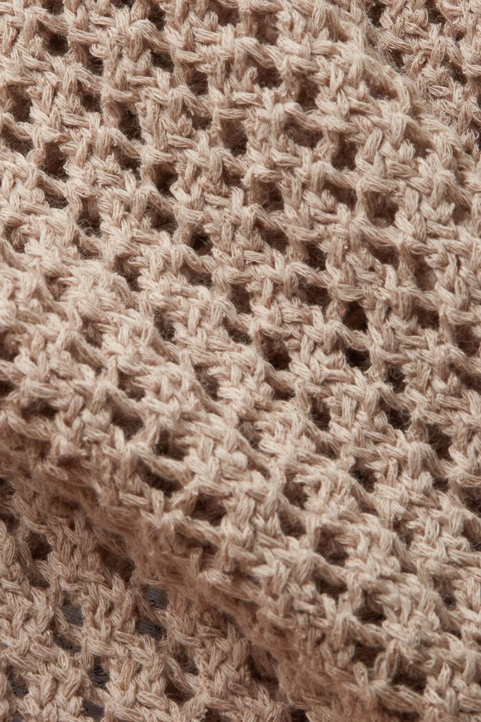 Open-Knit Cardigan, LIGHT TAUPE, detail image number 4