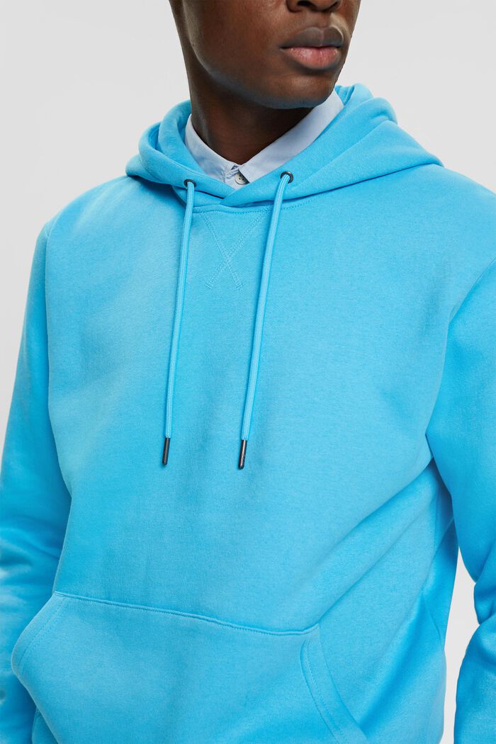 Hooded sweatshirt made of recycled material, TURQUOISE, detail image number 4