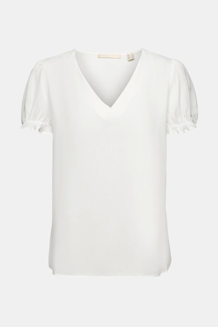 V-neck blouse, OFF WHITE, detail image number 6