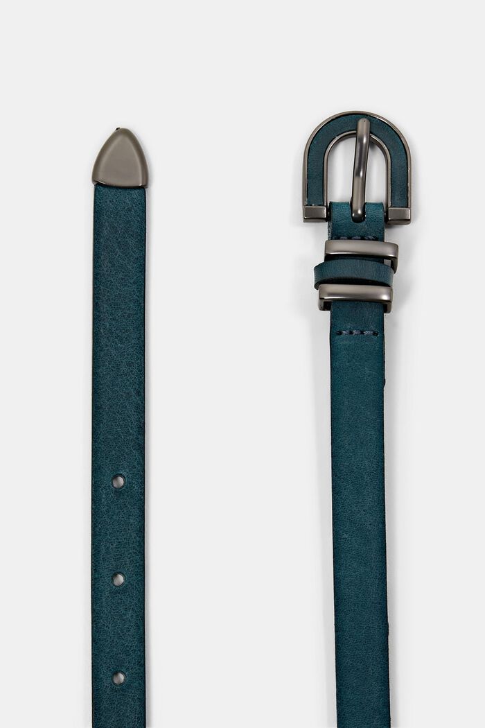 Slim Leather Belt, PETROL BLUE, detail image number 1