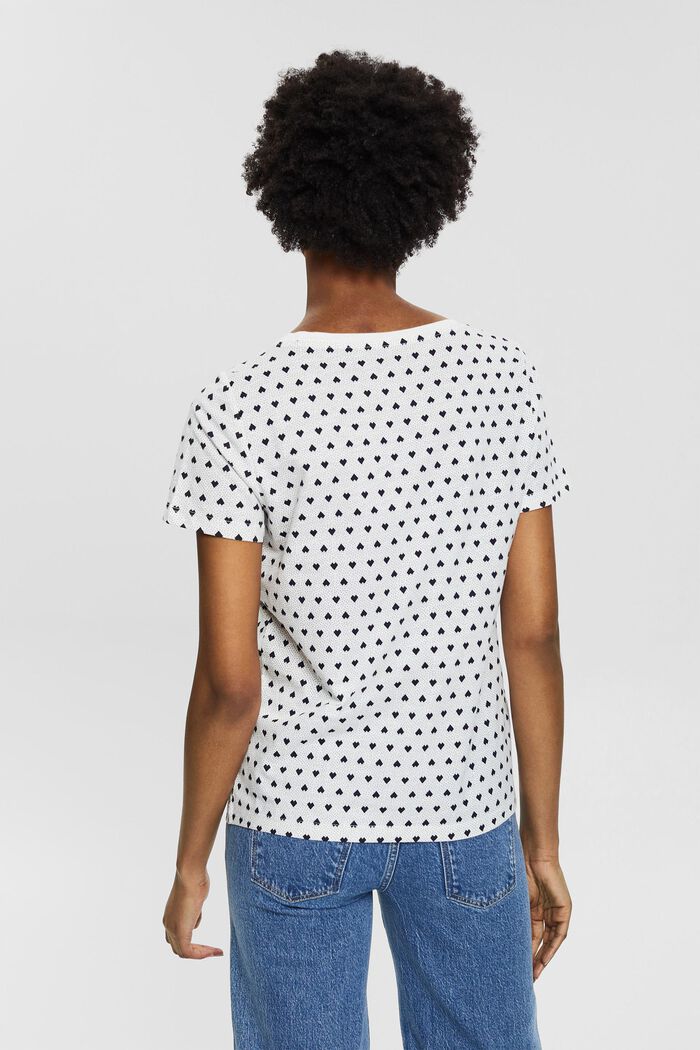 Patterned T-shirt with a V-neckline, OFF WHITE, detail image number 3