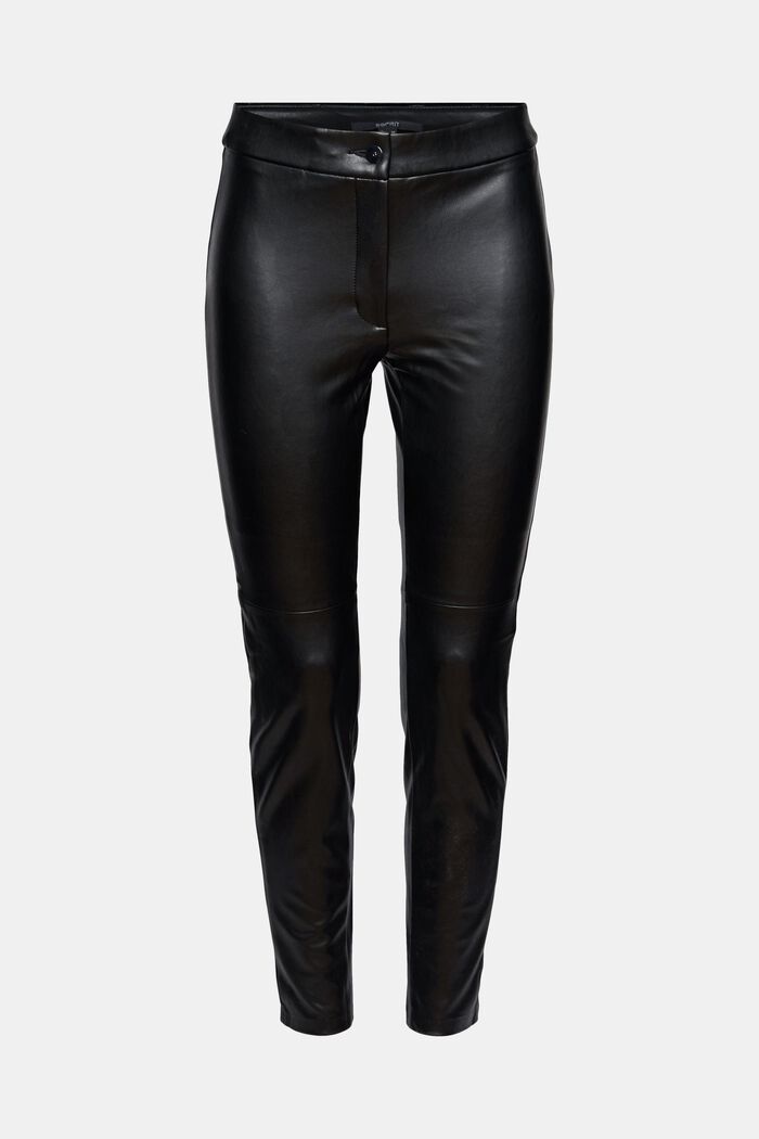Faux leather trousers, BLACK, overview