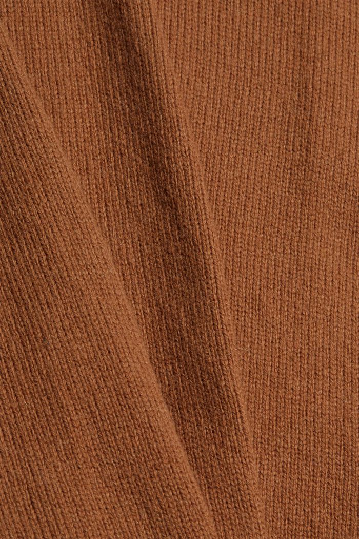 Wool blend: layered-effect jumper, TOFFEE, detail image number 4