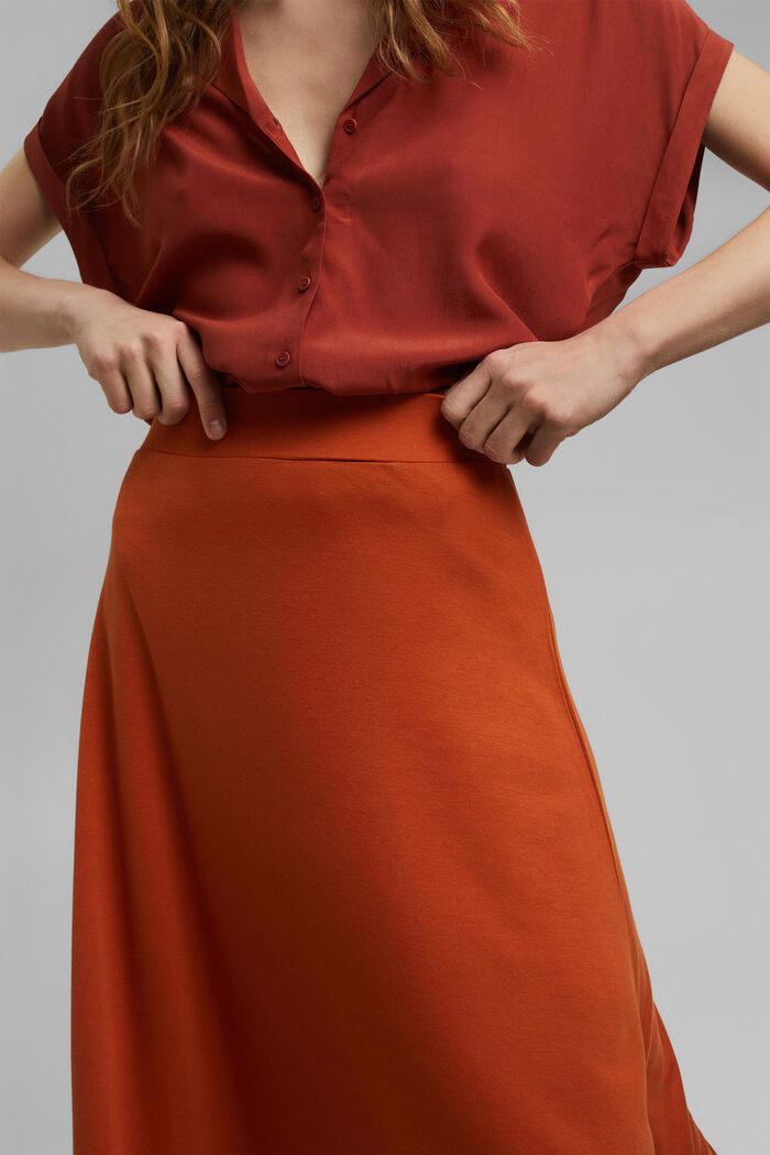 Made of TENCEL™: jersey midi skirt, TERRACOTTA, detail image number 2