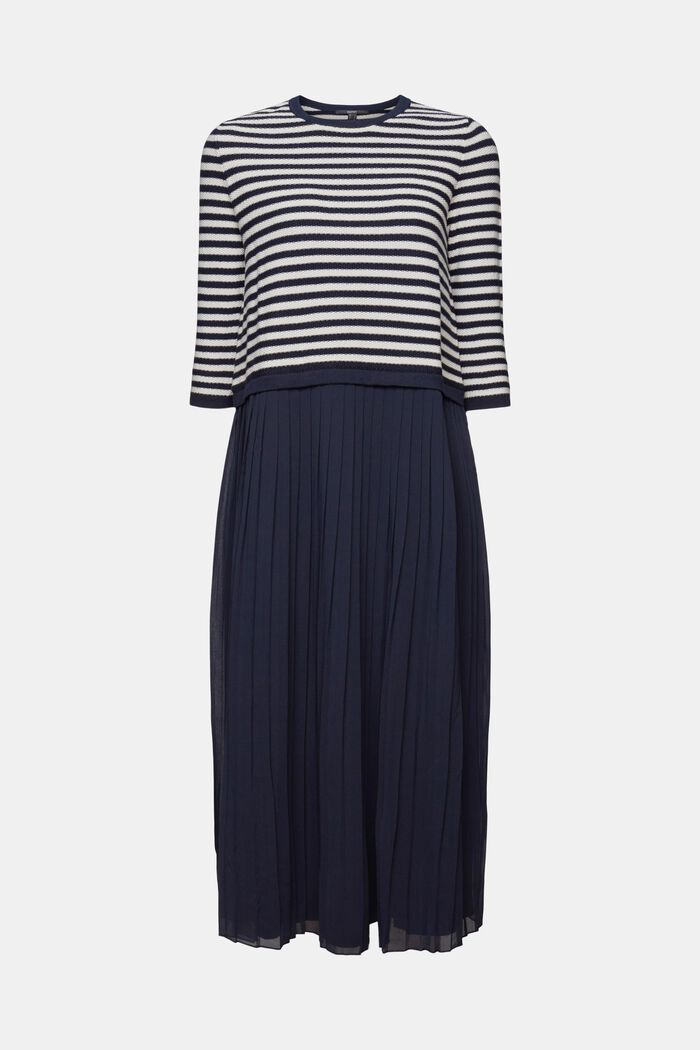 Layered look midi dress, NAVY BLUE, detail image number 6