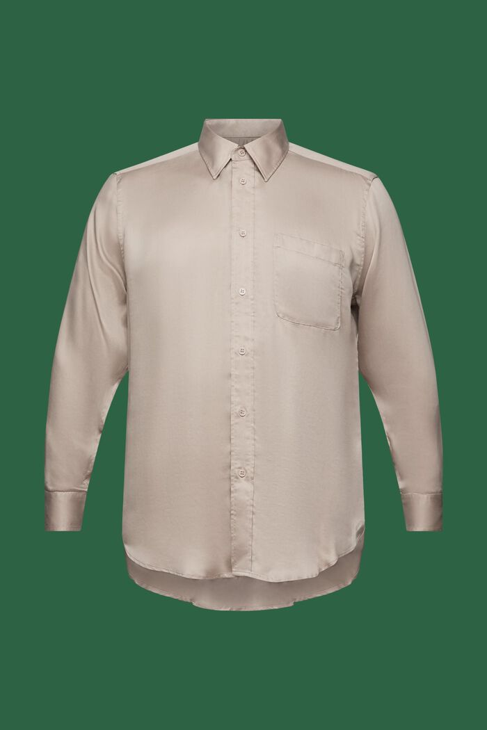 Satin Longsleeve Shirt, LIGHT TAUPE, detail image number 5