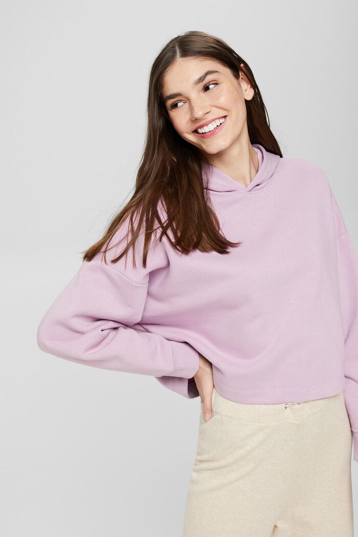 Made of recycled material: cropped sweatshirt, VIOLET, overview