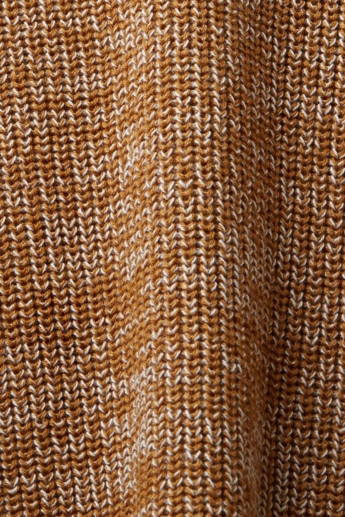 Ribbed Knit Mock Neck Sweater, CAMEL, detail image number 5