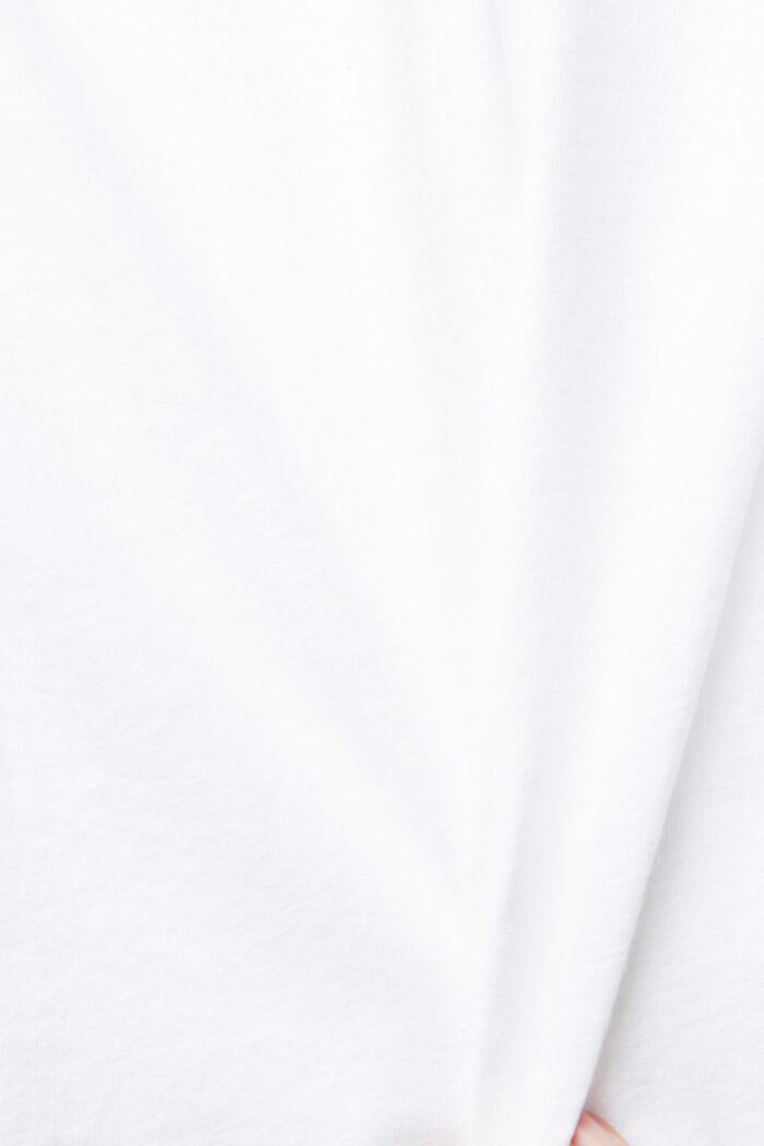 Linen blend: T-shirt with deep armholes, WHITE, detail image number 4