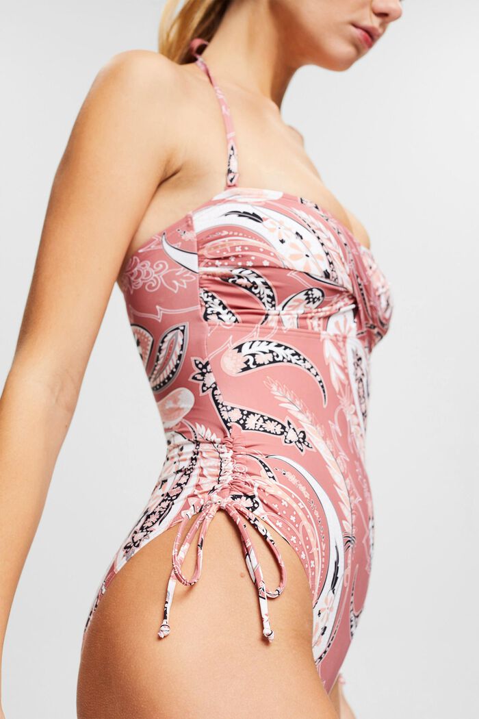 Made of recycled material: swimsuit with a paisley print, BLUSH, detail image number 3
