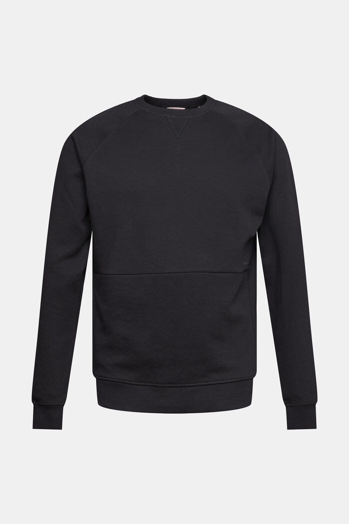 Textured sweatshirt, BLACK, detail image number 6