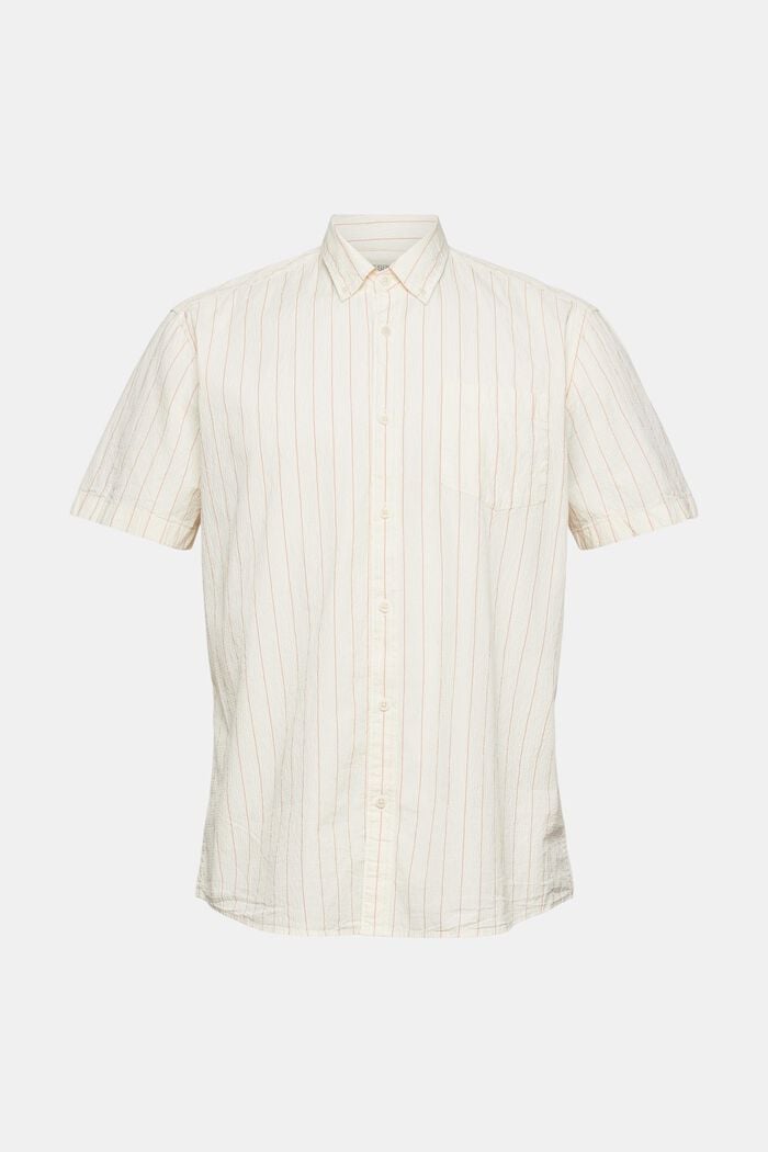 Striped seersucker shirt, OFF WHITE, overview