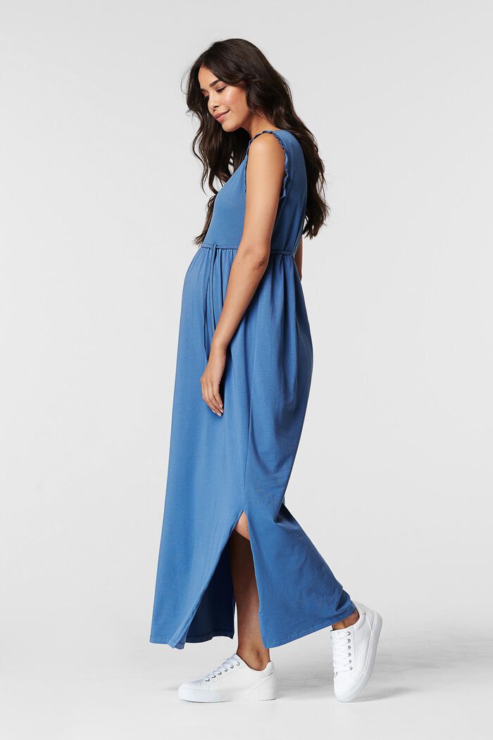 Organic cotton maxi dress, SMOKE BLUE, detail image number 2