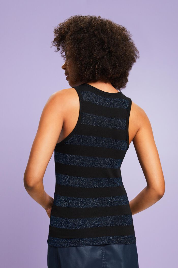 Striped Lamé Tank Top, BRIGHT BLUE, detail image number 3
