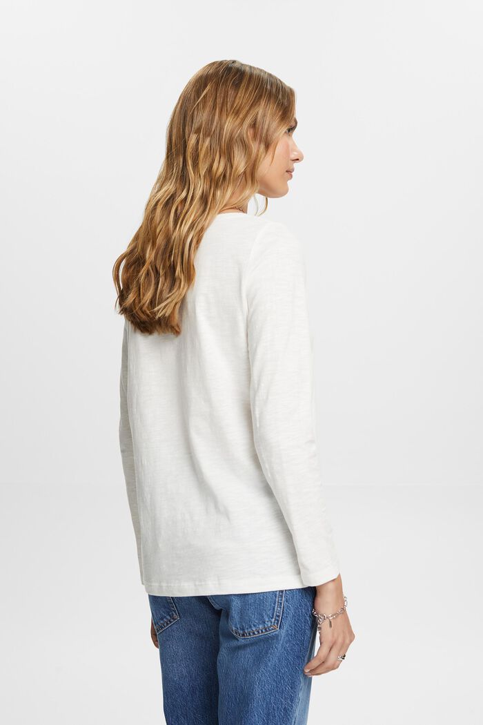 Jersey Long-Sleeve Top, OFF WHITE, detail image number 4