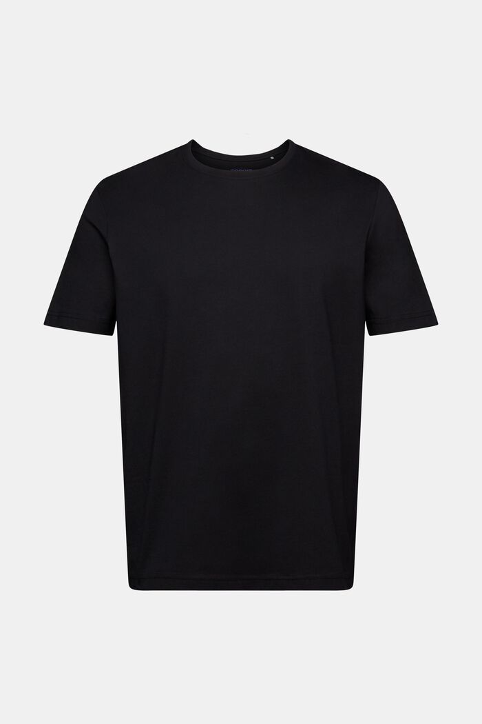 Pima Cotton Jersey Crewneck T-Shirt, BLACK, detail image number 5