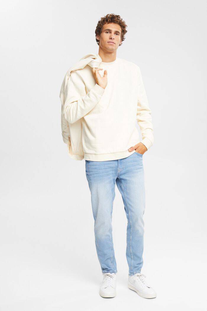 Print sweatshirt in a cotton blend, BEIGE, detail image number 1