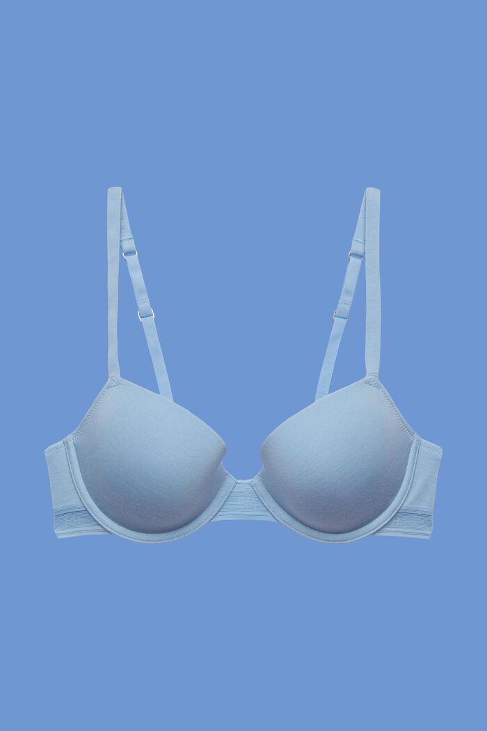 Recycled: padded underwire bra, PASTEL BLUE, detail image number 4