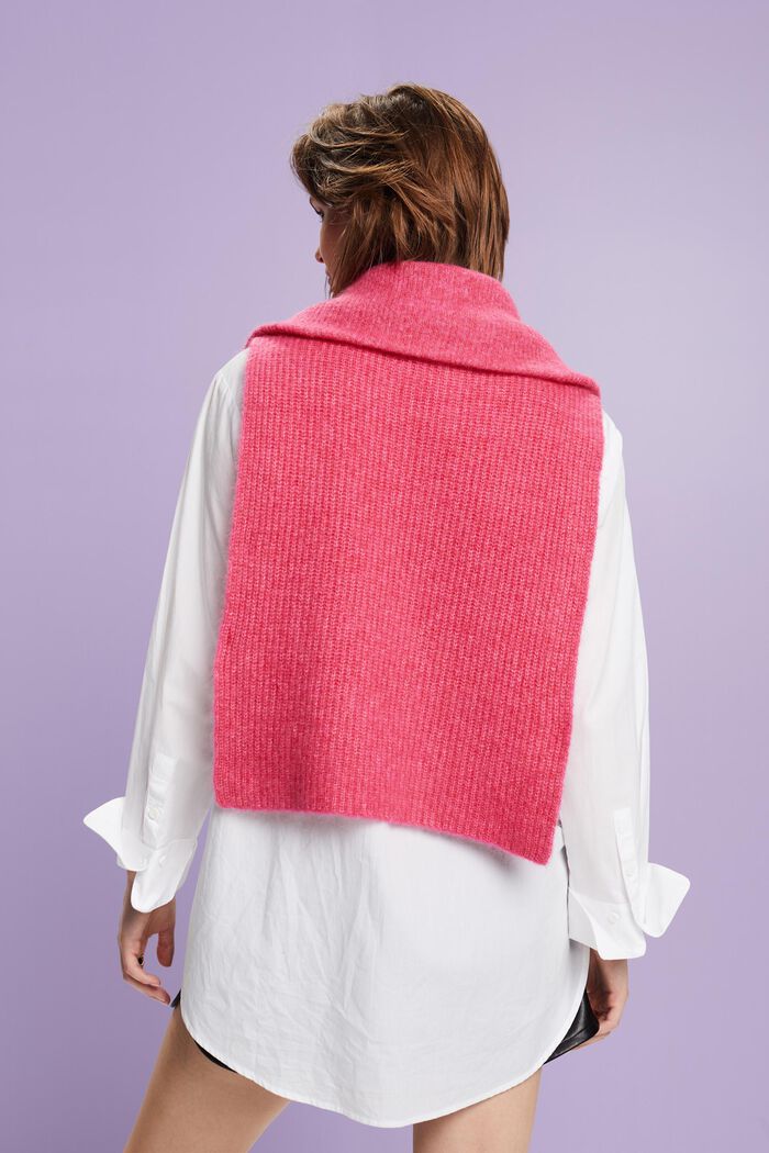 Open-Sided Turtleneck Poncho, PINK FUCHSIA, detail image number 2