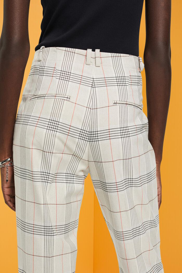 Chequered cropped trousers, LIGHT TAUPE, detail image number 4