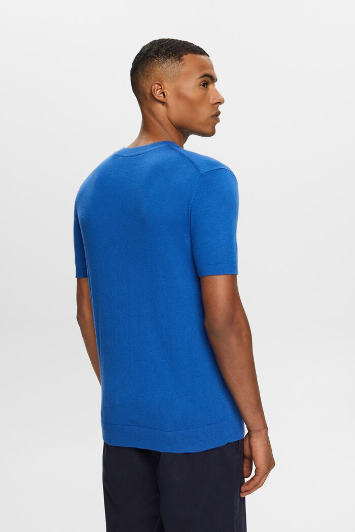 Short sleeve jumper with cashmere, BRIGHT BLUE, detail image number 3
