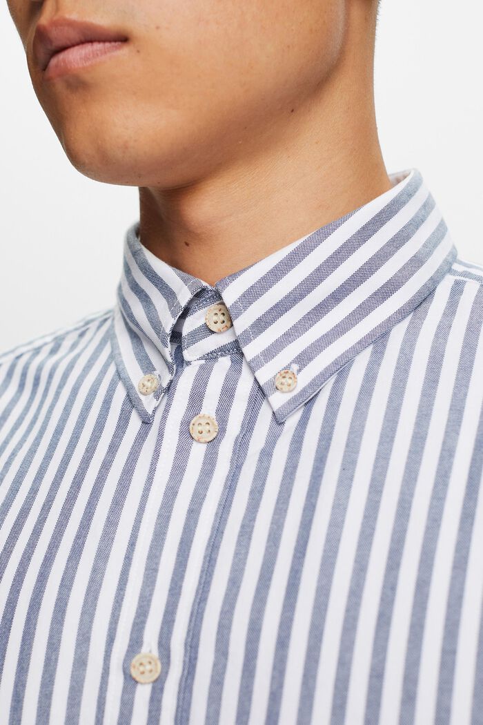 Oxford Stripe Button-Down Shirt, GREY BLUE, detail image number 2