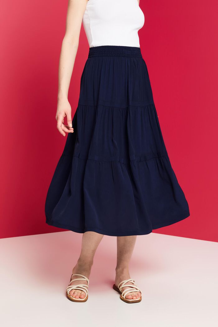 Classic Midi Skirt, NAVY, detail image number 0