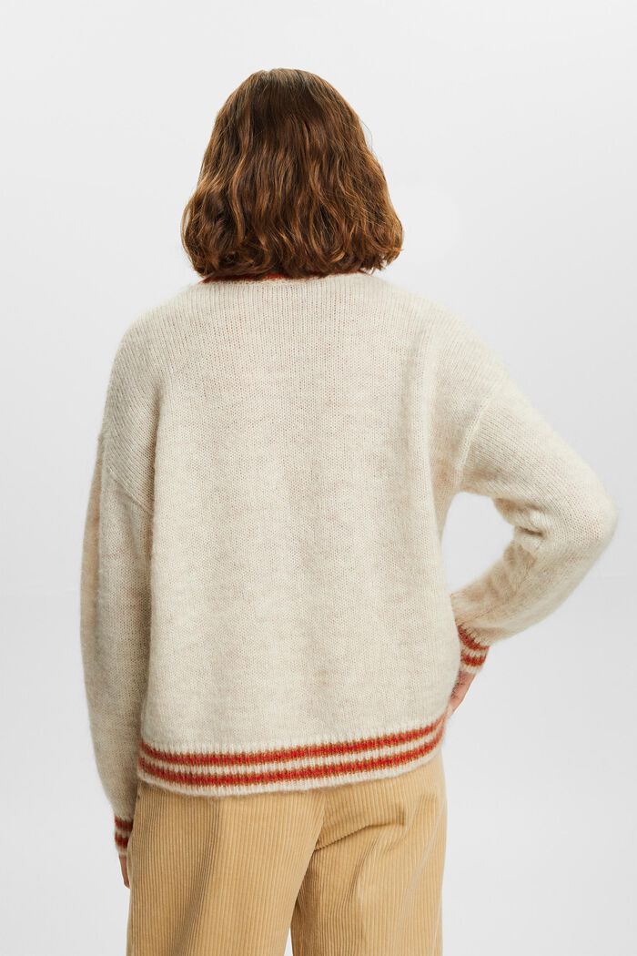 Wool-Mohair Blend Sweater, NEW CREAM BEIGE, detail image number 3