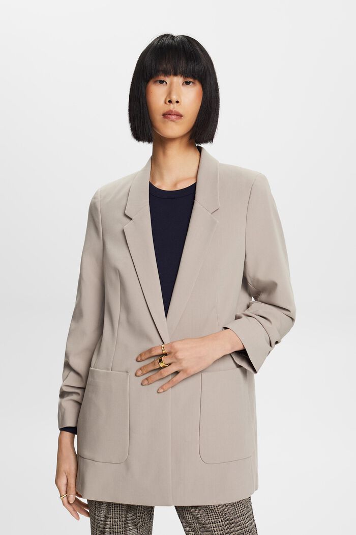 Blazer with draped sleeves, TAUPE, detail image number 2