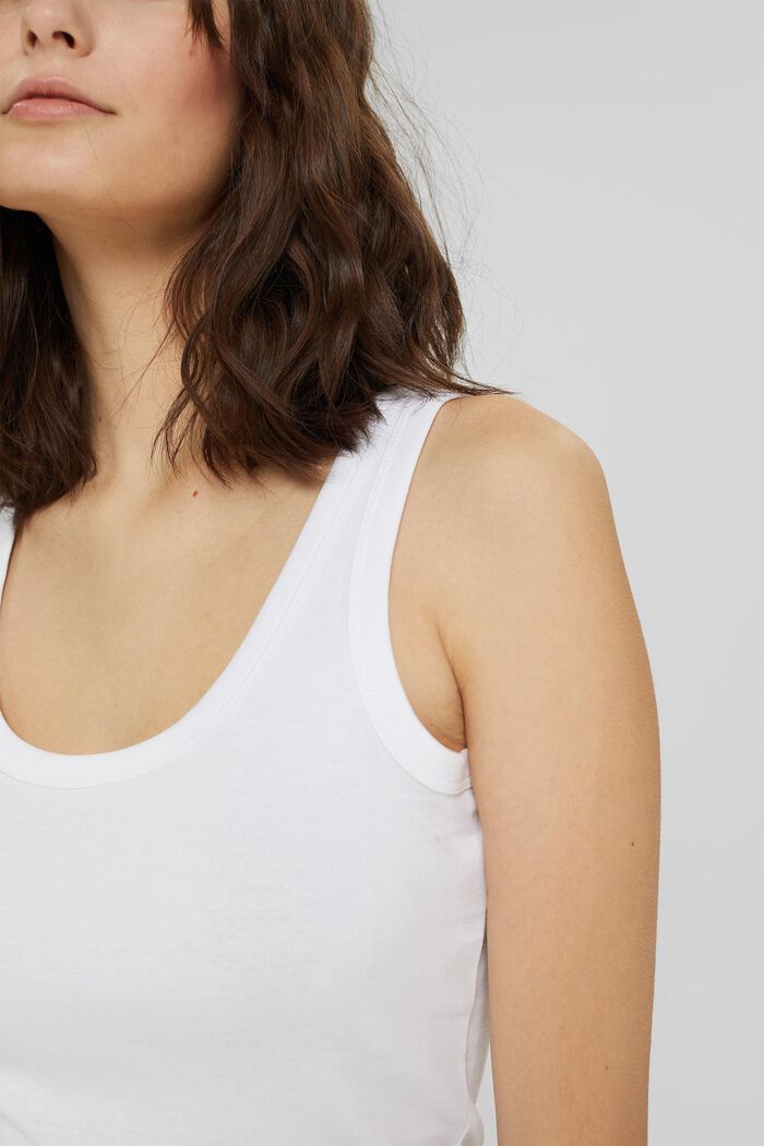 Basic sleeveless top made of 100% organic cotton, WHITE, detail image number 2