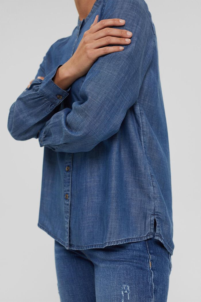 Denim blouse made of TENCEL™, BLUE DARK WASHED, detail image number 2