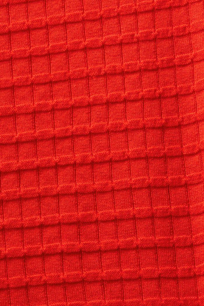 Structured Knit Sweater, RED, detail image number 5
