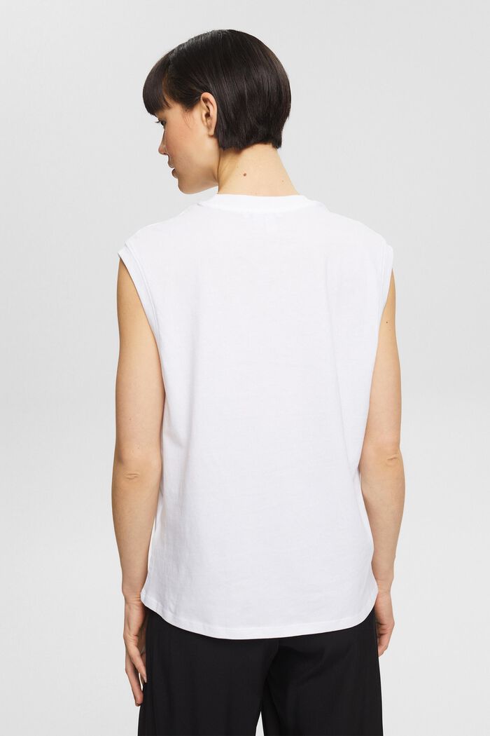 Sleeveless top with printed lettering, WHITE, detail image number 3