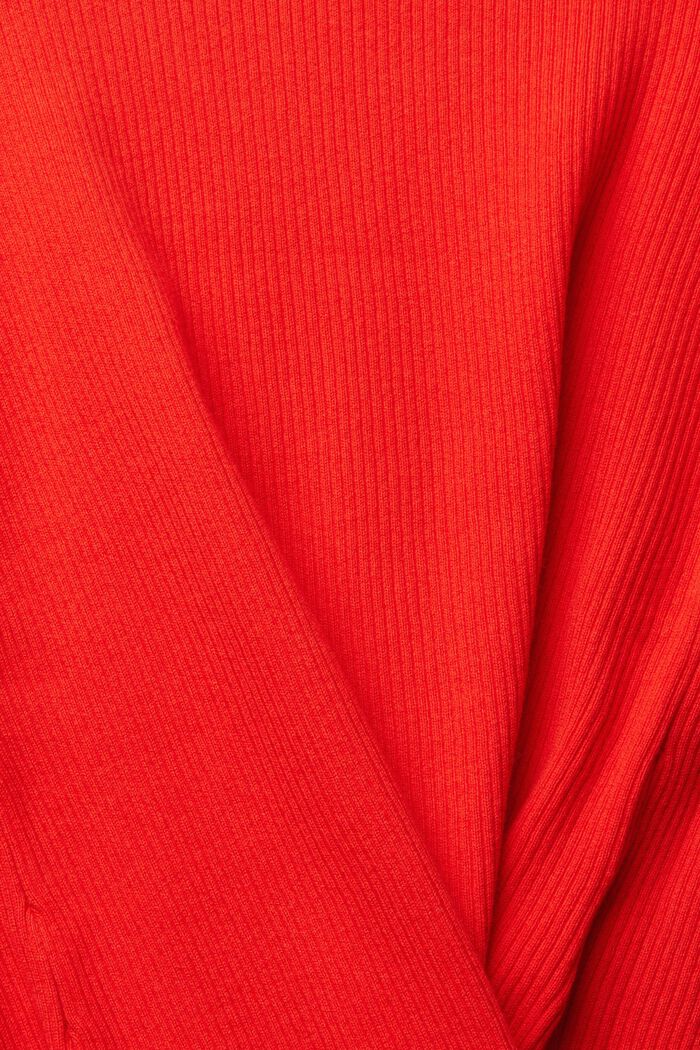 Jumper with a ribbed finish, RED, detail image number 1